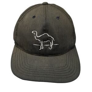Camel Snapback Hat Black One Size Adjustable Embroidered Vent Holes Vintage